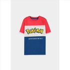 T-shirt Pokémon Core Logo bambino, blocchi rossi bianchi e blu