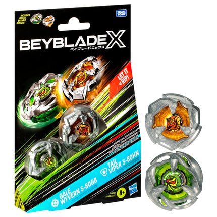 Beyblade X – Gale Wyvern 5-80GB & Tail Viper 3-80HN Dual Pack