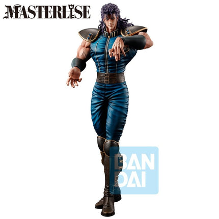 Statua Rei Masterlise Ichibansho Bandai, Ken il Guerriero, con costume blu e protezioni sulle spalle