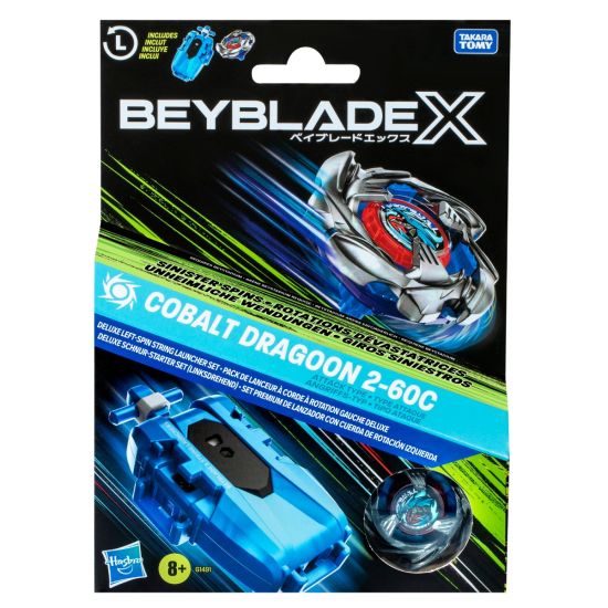 BEYBLADE X – Cobalt Dragoon 2-60C con lanciatore a corda sinistrorso - L’emporio dell’avventuriero