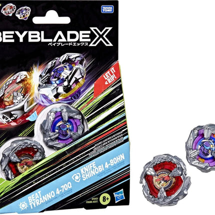 Beyblade X Dual Pack Beat Tyranno 4 - 70Q / Knife Shinobi 4 - 80HN - L’emporio dell’avventuriero