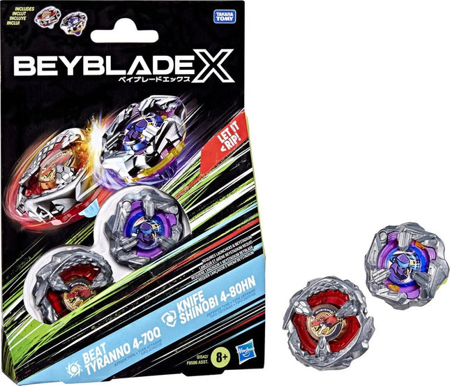 Beyblade X Dual Pack Beat Tyranno 4 - 70Q / Knife Shinobi 4 - 80HN - L’emporio dell’avventuriero