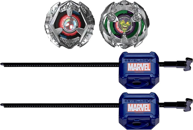 Beyblade X Marvel G1691 – contenuto completo con Miles Morales 1-60GN, Green Goblin 9-80HT e due lanciatori