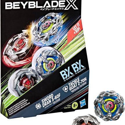 Beyblade X – Sword Dran 3-60F e Tackle Goat 2-70N Dual Pack - L’emporio dell’avventuriero