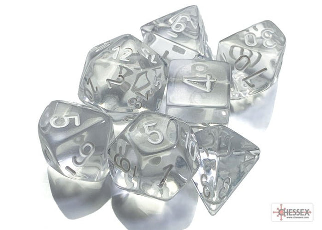 Cheesex Dice - Set di Dadi Purple - Translucent Clear/White - L’emporio dell’avventuriero