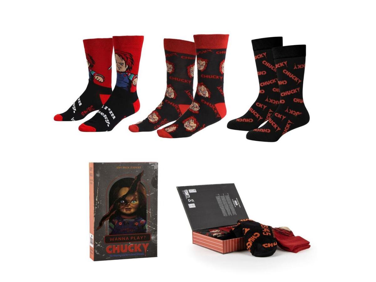Chucky – Set 3 paia di calzini Cerdá, taglia 38–45 - L’emporio dell’avventuriero