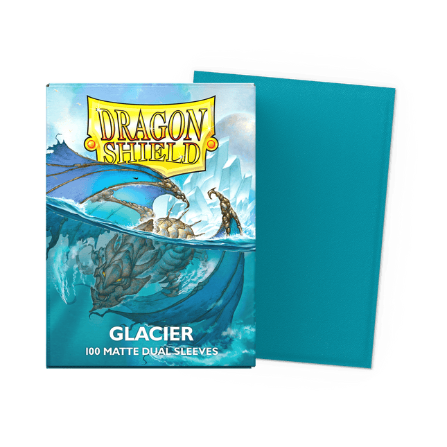 Dragon Shield – Glacier – Matte Dual, 100 bustine Standard - L’emporio dell’avventuriero