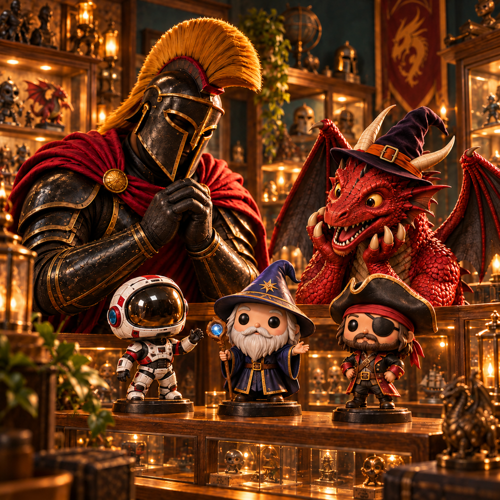 Spartano e draghetto con cappello da strega — funko