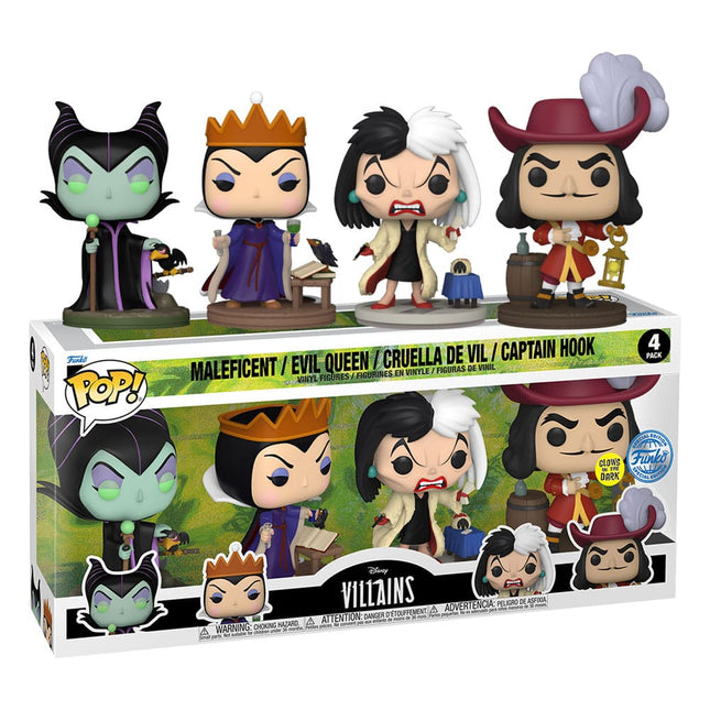 Funko Pop! Disney Villains – Set da 4 Glow in the Dark