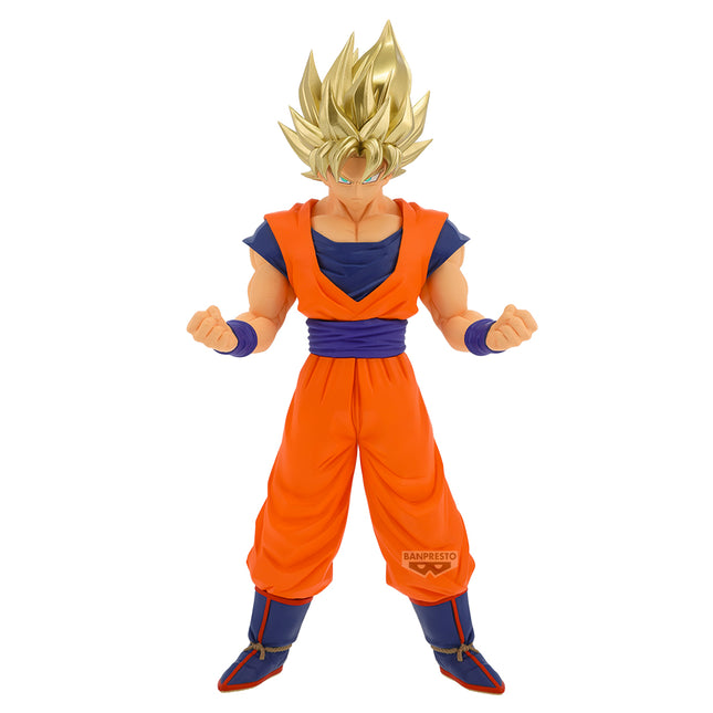 Statua Son Goku Super Saiyan Blood of Saiyans II Banpresto, con gi arancione e capelli dorati