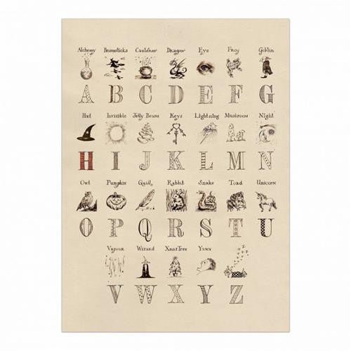 Harry Potter Poster - Alfabeto Illustrato - L’emporio dell’avventuriero