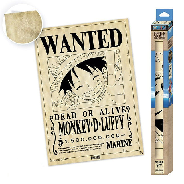 Mappa in Pergamena One Piece - Manifesto Ricercato Monkey D. Luffy - L’emporio dell’avventuriero