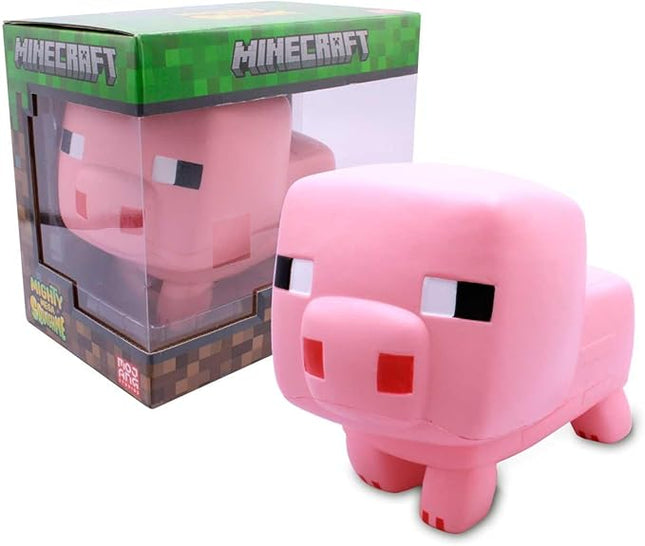 Minecraft Mighty Mega SquishMe - Pig 25 cm - L’emporio dell’avventuriero