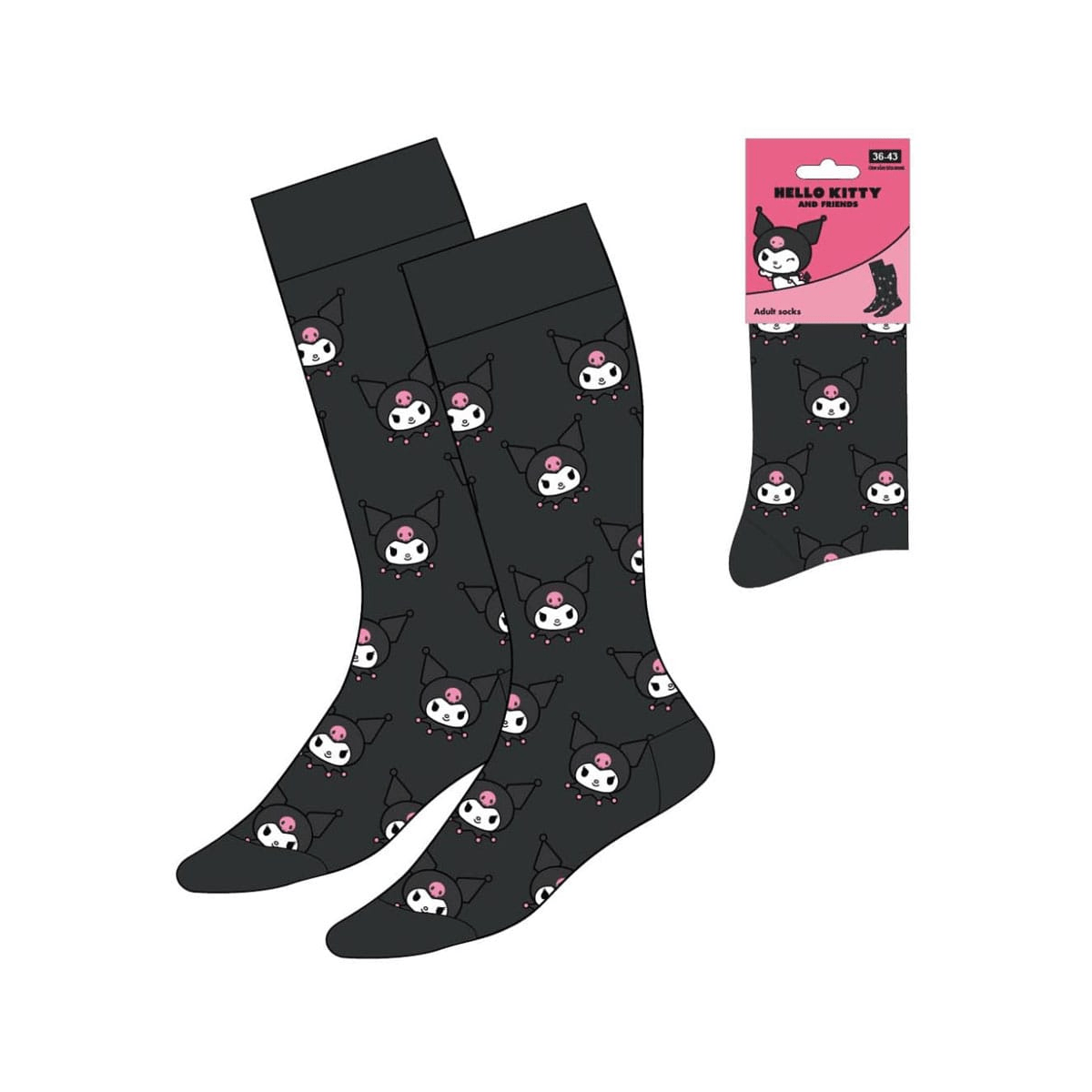 Sanrio – Calzini Kuromi™ Face (Taglia 36–43)