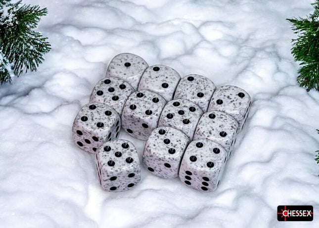 Set 12 Dadi 6 Facce 16mm Speckled Arctic Camo - L’emporio dell’avventuriero