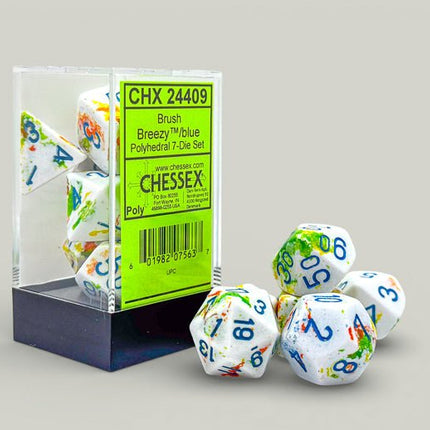 Set 7 Dadi Chessex Brush Breezy/Blue - L’emporio dell’avventuriero