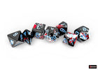 Set 7 Dadi Chessex Brush Dark Side/Blue - L’emporio dell’avventuriero