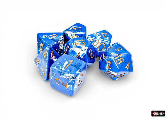 Set 7 Dadi Chessex Brush Wavebreaker/Gold - L’emporio dell’avventuriero
