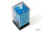 Set 7 Mini Dadi Poliedrici Frosted Caribbean Blue/White - L’emporio dell’avventuriero