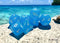 Set 7 Mini Dadi Poliedrici Frosted Caribbean Blue/White - L’emporio dell’avventuriero
