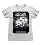 T-shirt Dungeons & Dragons - Elmister: maglietta grigia con illustrazione fantasy in bianco e nero