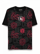 T-shirt Dungeons & Dragons - Logo su Pattern Rosso