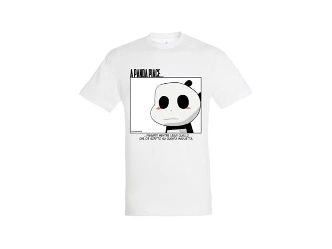 T-shirt Gigaciao - A Panda Piace...Fissarti (Bianco)