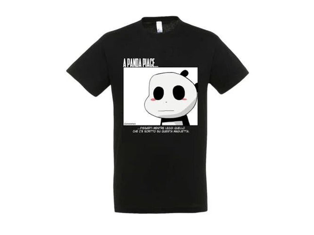 T-Shirt Gigaciao - A Panda Piace...Fissarti (Nero) - L’emporio dell’avventuriero