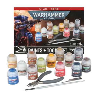 Warhammer 40.000 - Paints + Tools Set - L’emporio dell’avventuriero