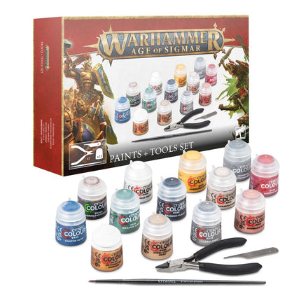 Warhammer Age Of SIgmar - Set di Colori + Atrezzi - L’emporio dell’avventuriero