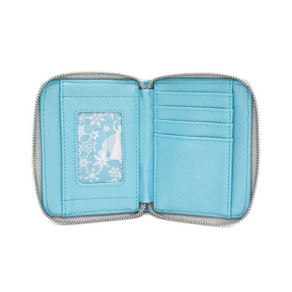 Disney di Loungefly Porta Monete Elsa Paillette – portafoglio aperto e scomparti interni