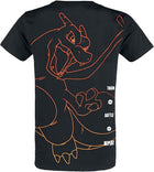 Retro della T-shirt Pokémon Charizard Fired Up con grande disegno del personaggio
